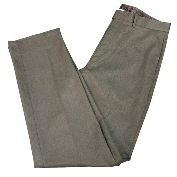 Lauren Ralph Lauren Mens Brown Twill Dress Pants Flat Front 34W x 34L